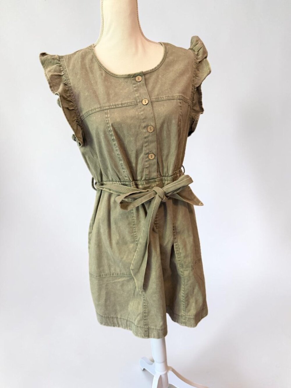 🌿 New In Utility Style Dress | Size Large | 100% Cotton - Picture 2 of 13